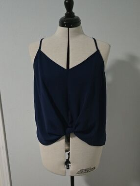 Lush Navy Knotted Spaghetti-Strap Camisole